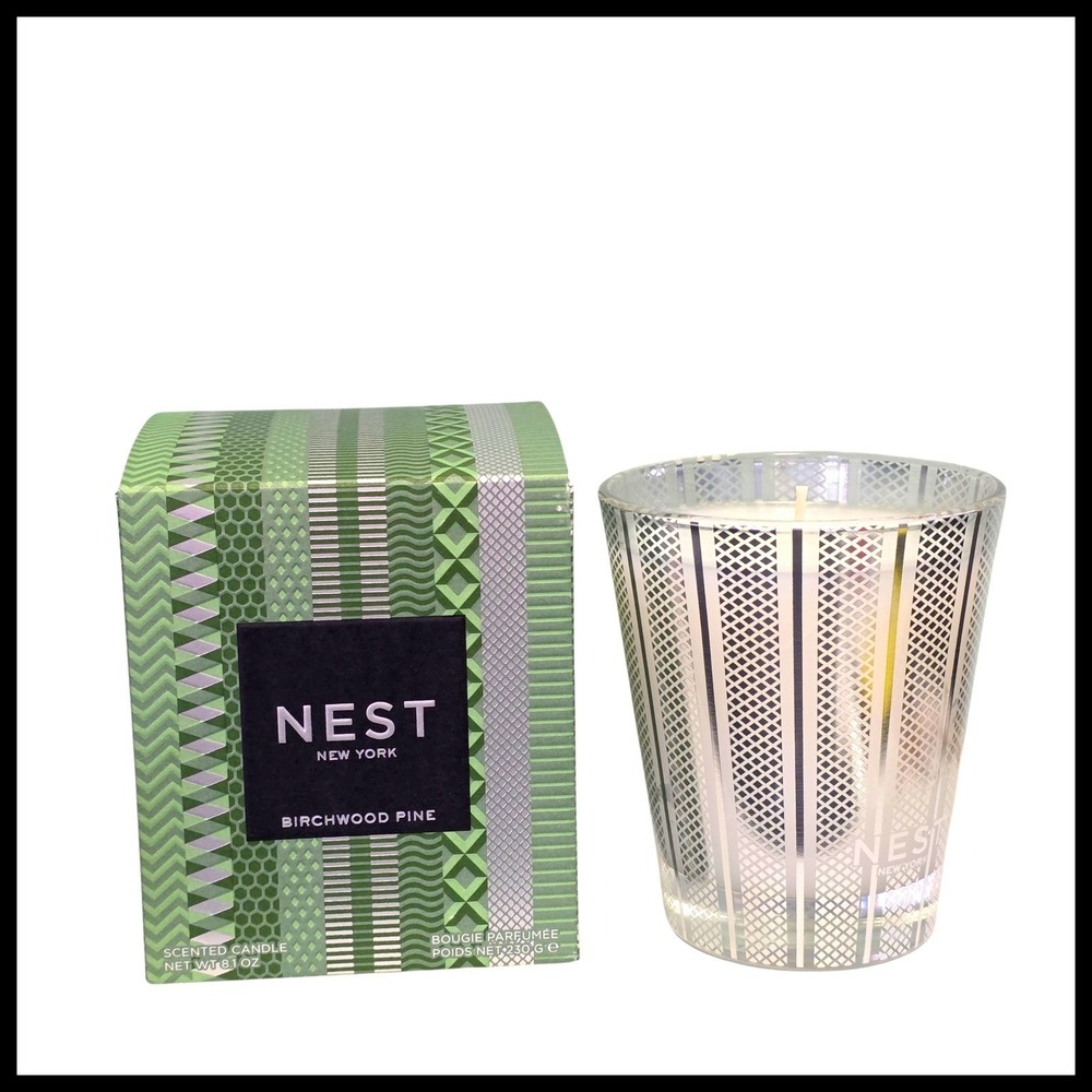 NEST New‎ York Birchwood Pine Scented Candle 8.1 Oz Glass Jar Home Fragrance
